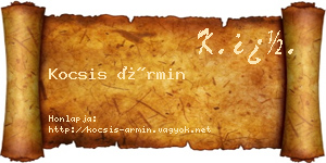Kocsis Ármin névjegykártya